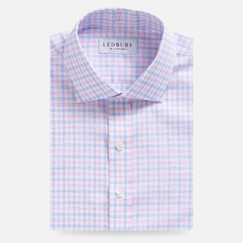 The Pink Arville Check Comfort Stretch Custom Shirt Preppy Men's College