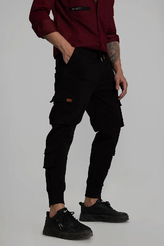 Streetstyle Black Cargo Pant Dapper Men's Bow