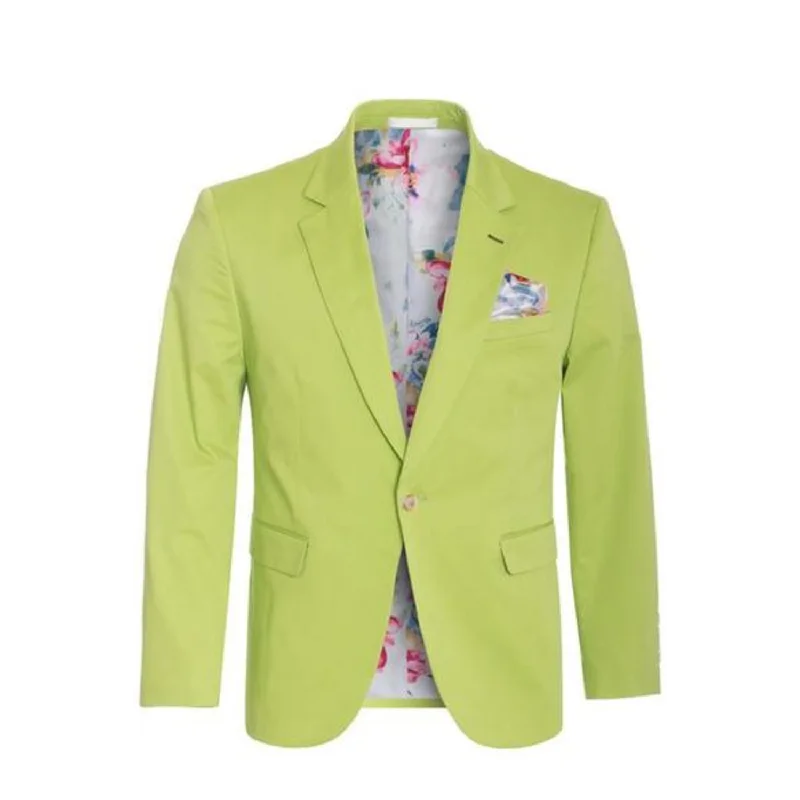 Men's Solid Cotton Stretch Blazer-DF Sophisticated Men's 