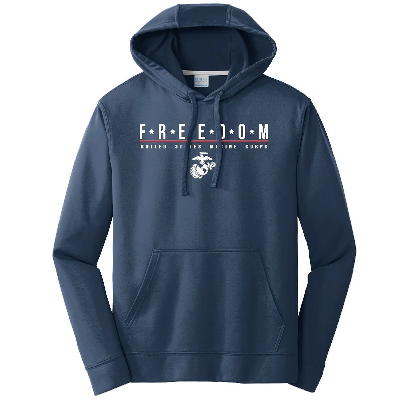 USMC Freedom Navy Performance Hoodie (Captain's SPECIAL) Youthful Men's Pop