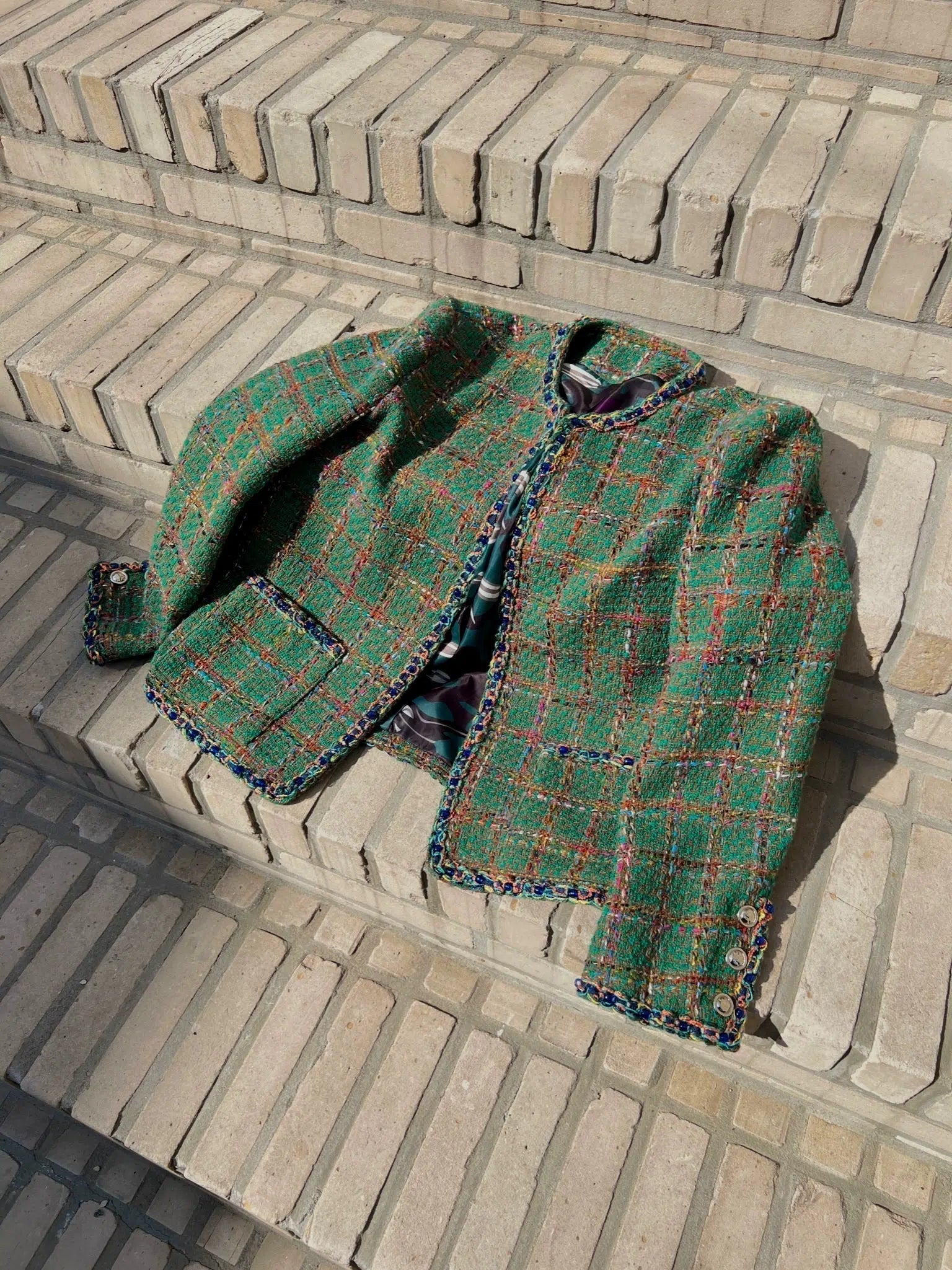 Braided Plaid Tweed Jacket Earthy Men's Hemp