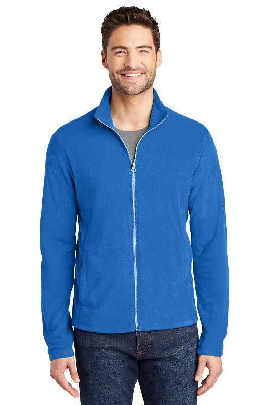 Port Authority Mens Microfleece Pill Resistant Full Zip Jacket - Light Royal Blue Modern Men's 