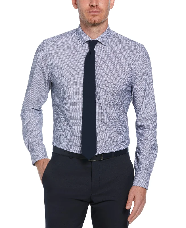 Slim Fit Circle Pattern Dress Shirt Elegant Men's Cashmere