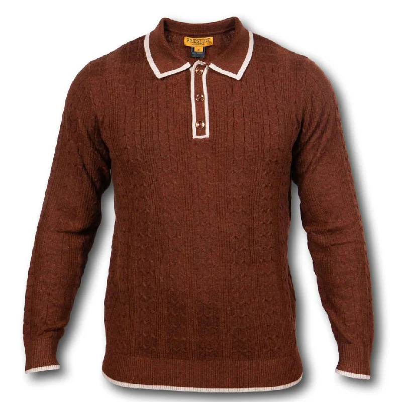 Prestige  Brown Red Luxury Polo Shirt - SYM Tough Men's Military