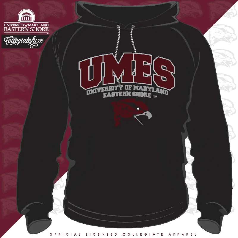 Maryland Eastern Shore | UMES | ARCH LOGO Black Unisex Hoodie (**) Masculine Men's 