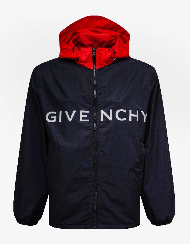 Givenchy Blue Logo Windbreaker Confident Men's Power