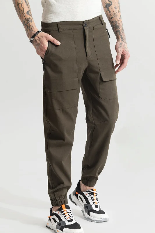 Rustic Brown Cargo Pant Unique Men's Patch