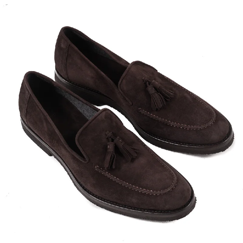 Cesare Attolini Cashmere Calf Tassel Loafer Modern Men's Geometric