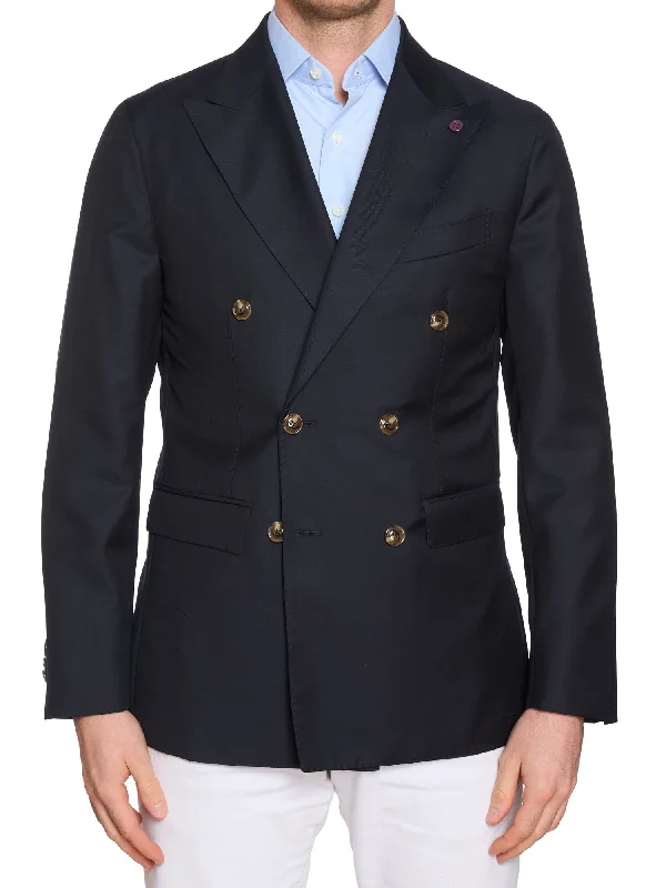 SARTORIA PARTENOPEA Navy Blue Wool DB Jacket Blazer 50 NEW US 40 Current Model Beach