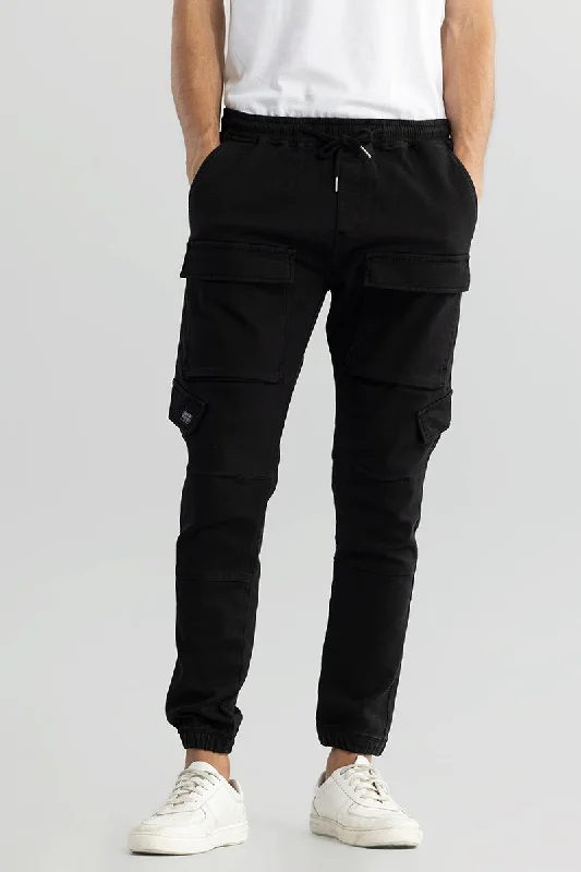 Combat Black Soft Denim Cargo Pant Earthy Men's Sustainable 