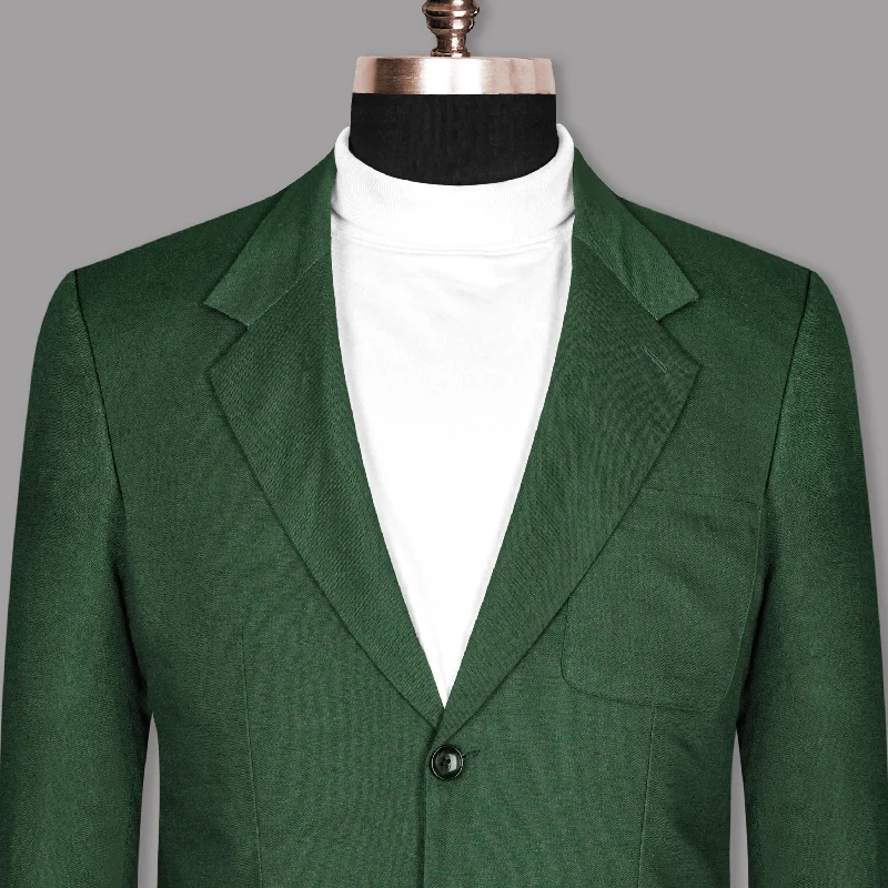 Lunar Green Luxurious Linen Sports Blazer Laid