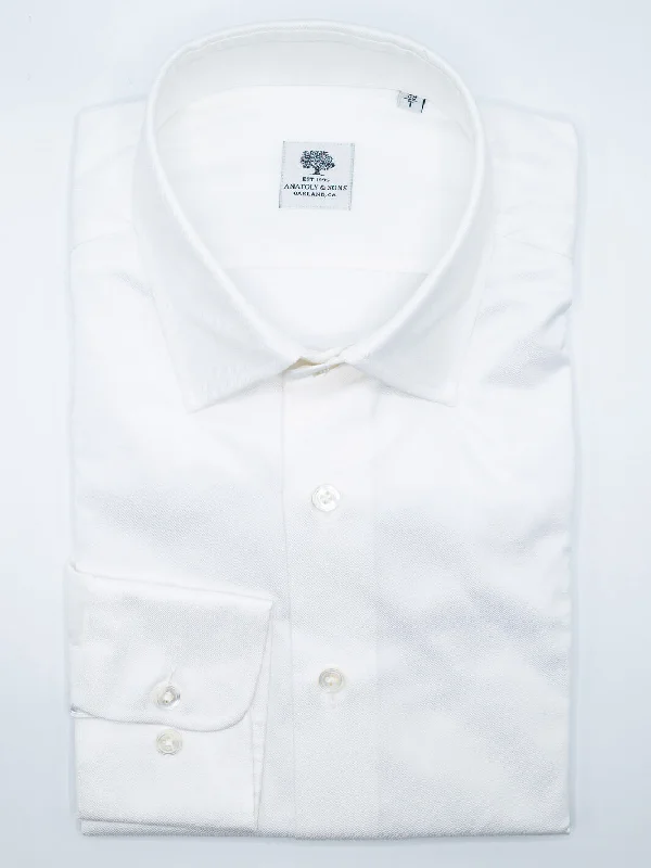 Cotton Twill Dress Shirt - White Sporty Men's Tennis