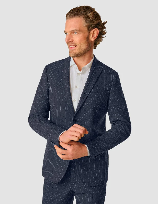 Essential Blazer Regular Navy Pinstripe Preppy Men's College