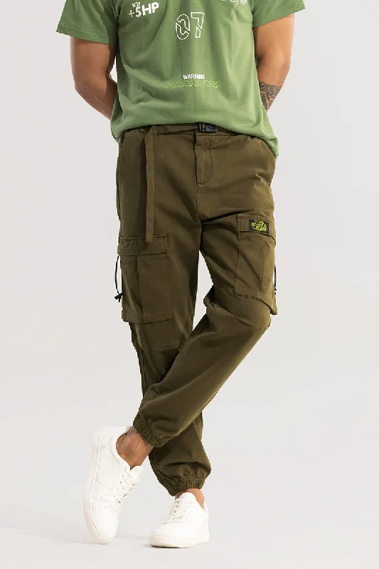 Hexa-Pocket Olive Cargo Pant Confident Men's High