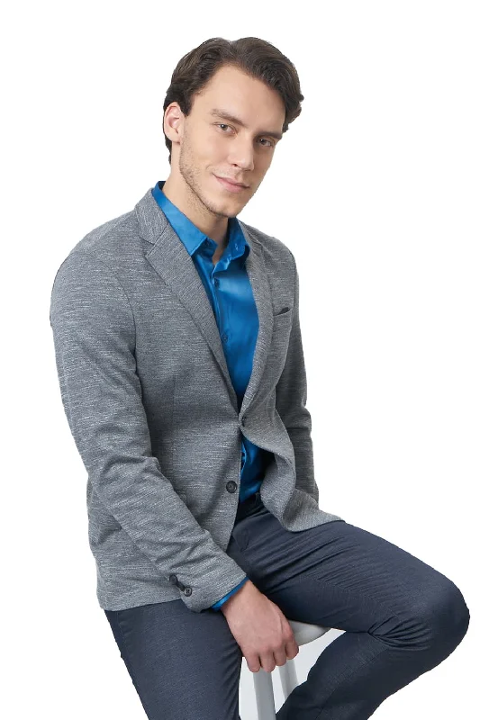 Comfort Fit 2 Button Knit Blazer British Gentleman Style