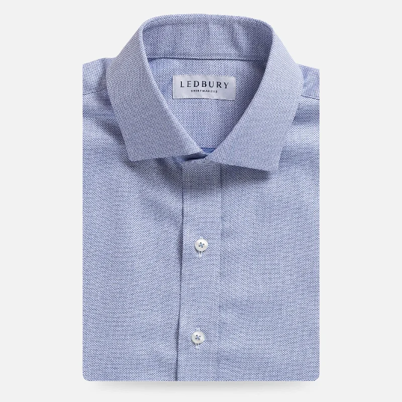 The Light Blue Caven Textured Weave Custom Shirt Dynamic Men's High