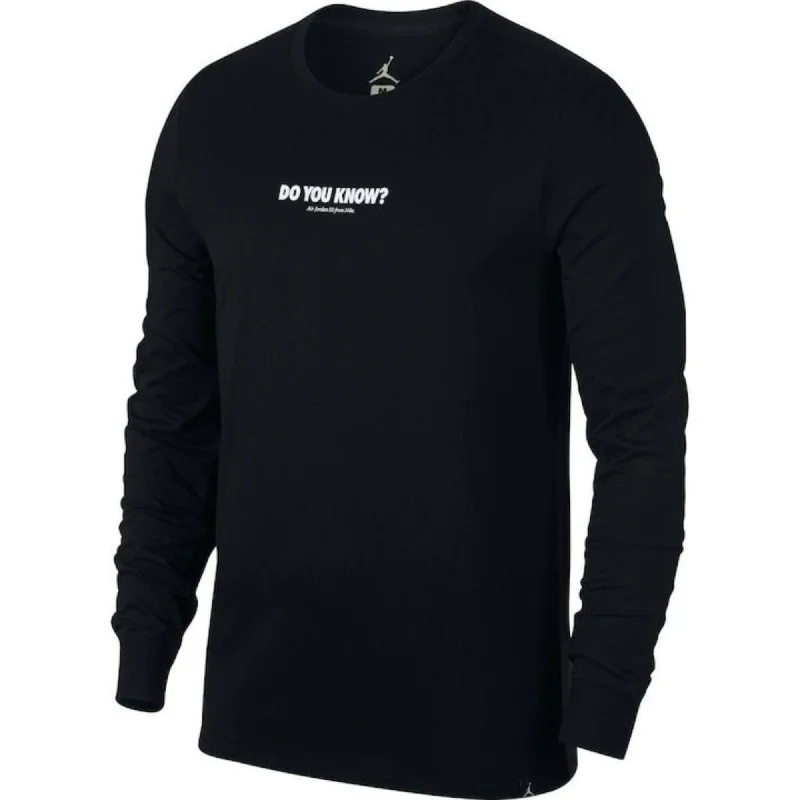 Nike Jordan Sportswear AJ 3 "Do you Know?" Long Sleeve Tee Black/White  943938-010 Men's Trendy Men's Scandinavian