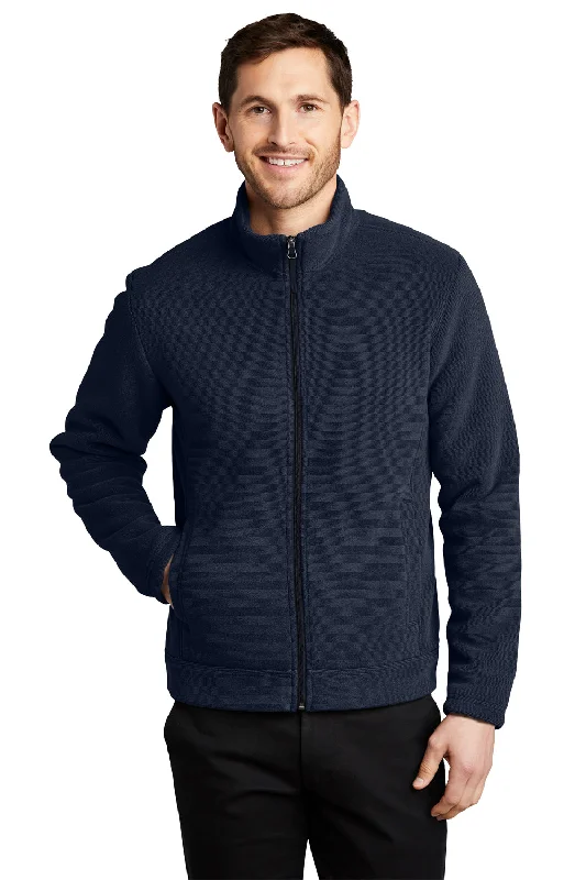 Port Authority Mens Ultra Warm Brushed Fleece Full Zip Jacket - Insignia Blue/River Navy Blue Edgy Men's Punk