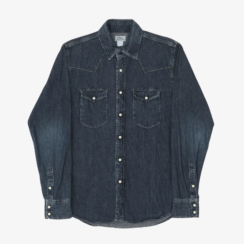 Denim Western Shirt Confident Men's Power