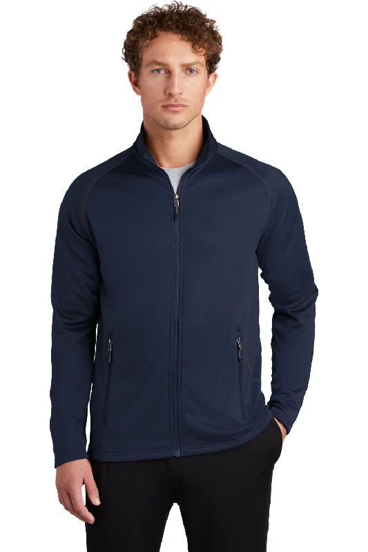 Eddie Bauer Mens Fleece Full Zip Jacket - River Navy Blue - Closeout Traditional Men's Wool