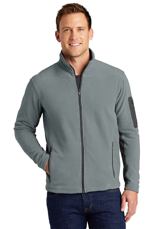 Port Authority Mens Summit Full Zip Fleece Jacket - Frost Grey/Magnet Grey Athletic Men's Compression