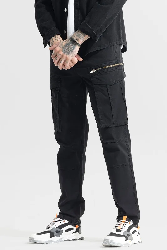 Outlander Black Cargo Pant Monochromatic All