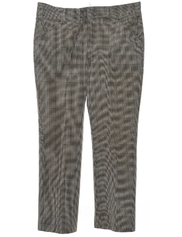 Grey Checked Trousers - W38 L29 Unique Men's Upcycled