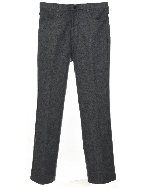 Wrangler Dark Grey Straight-Fit Trousers - W36 L34 Confident Men's High