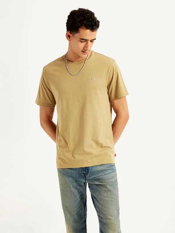 Men's Solid Slim Fit T-shirt Modern Men's Tech