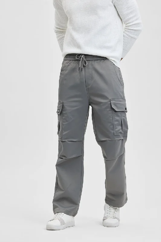 Grey Relaxed Fit Cargo Pant Bohemian Men's Free