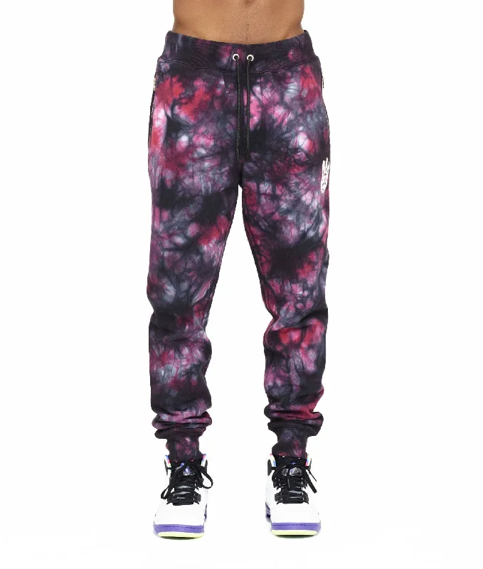 NOVELTY  SWEATPANT IN MERLOT TIE DYE Beach