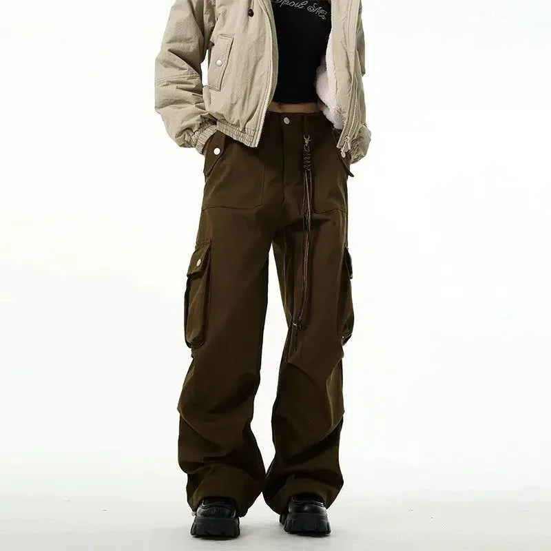 String Details Cargo Pants Trendy Men's Oversized