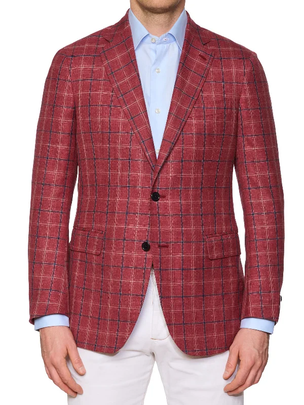 MAURO BLASI Napoli Handmade Plaid Wool Blazer Jacket EU 50 NEW US 40 Elegant Men's Cashmere