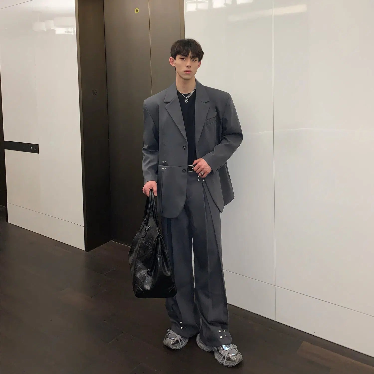 Oversize Blazer & Wide-leg Suit Pants Cool Men's Skate