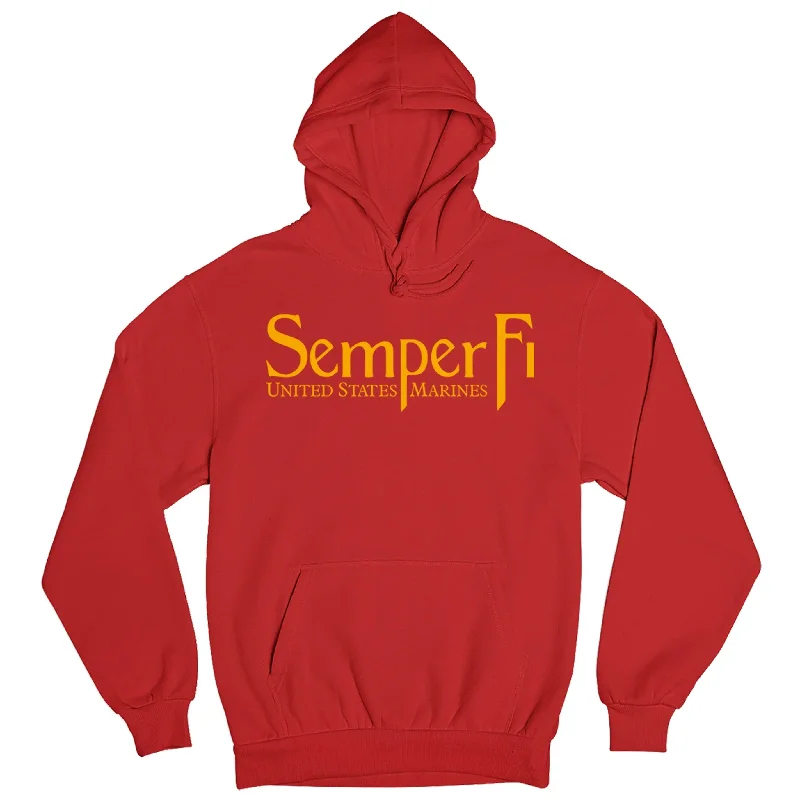 Marines Gold Semper Fi Hoodie Refined Men's Classic 