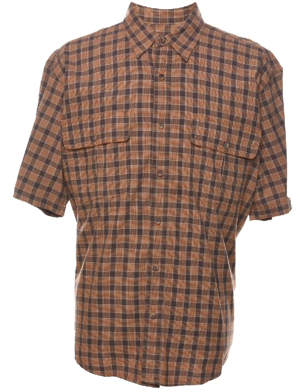 Light Brown Checked Shirt - L Tough Men's Military