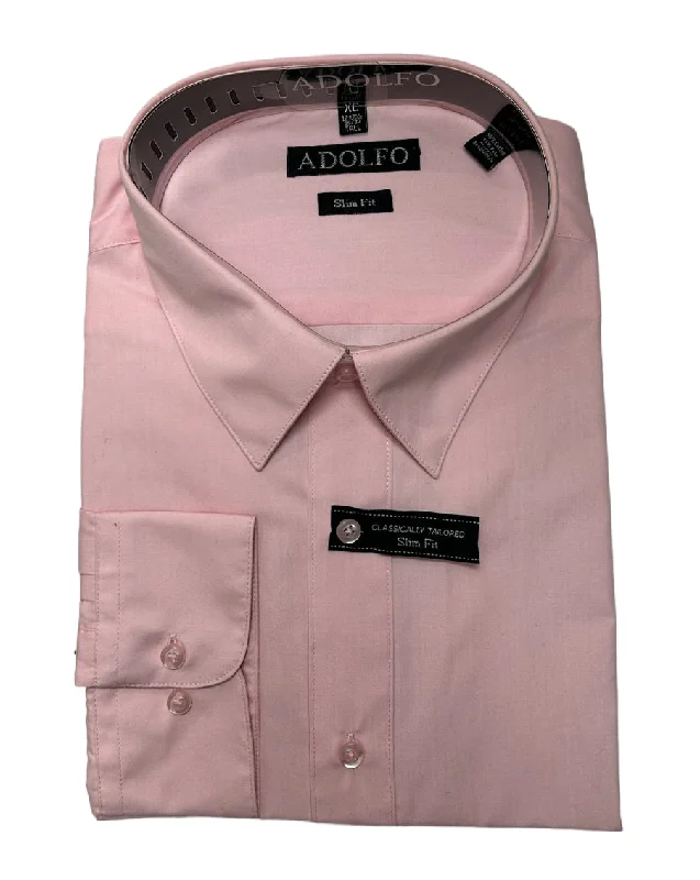 Adolfo Mens Slim Fit Dress Shirt - AF104-PINK Bohemian Men's Free