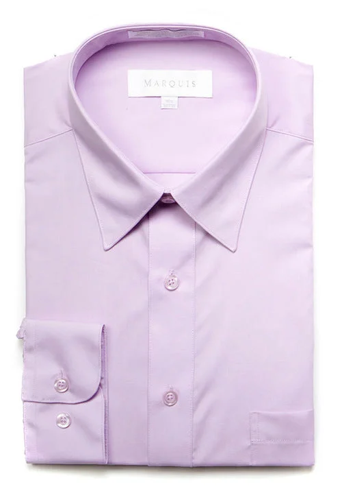 Marquis Men's Classic Fit Solid Dress Shirt - Lilac Modern Men's 