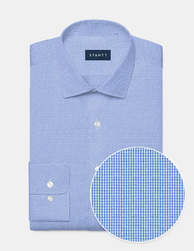 Light Blue Houndstooth Trendy Men's Scandinavian