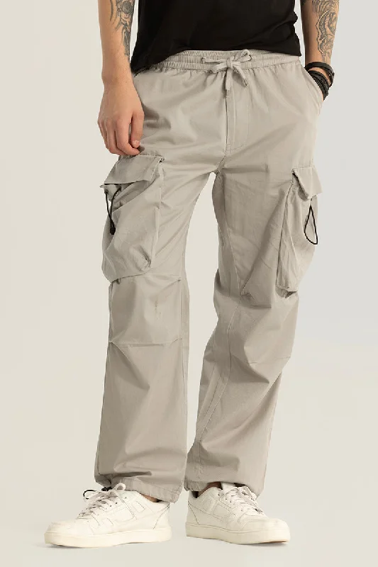 Pockethive Grey Parachute Pants Tailored