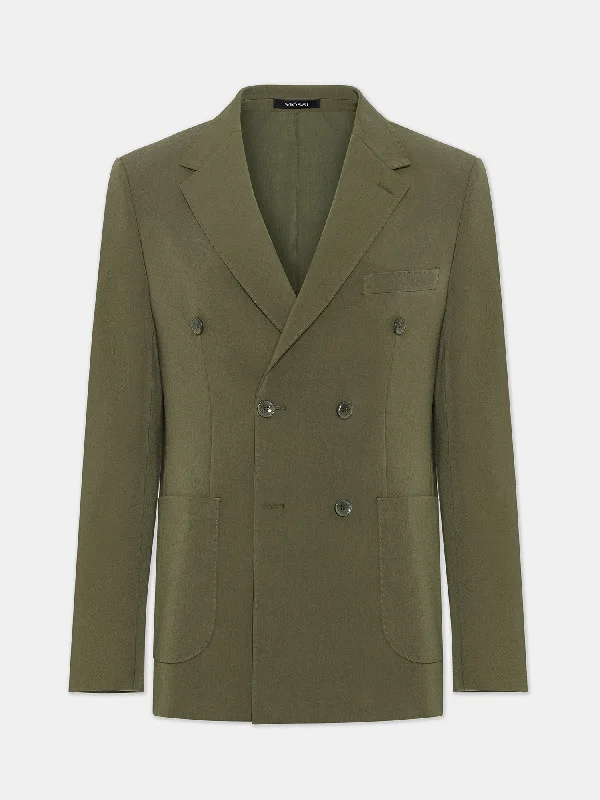 London Khaki Double Breasted Blazer Dapper Men's Bow