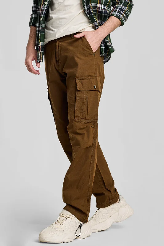 Brown Relaxed Fit Cargo Pants Refined Men's Velvet