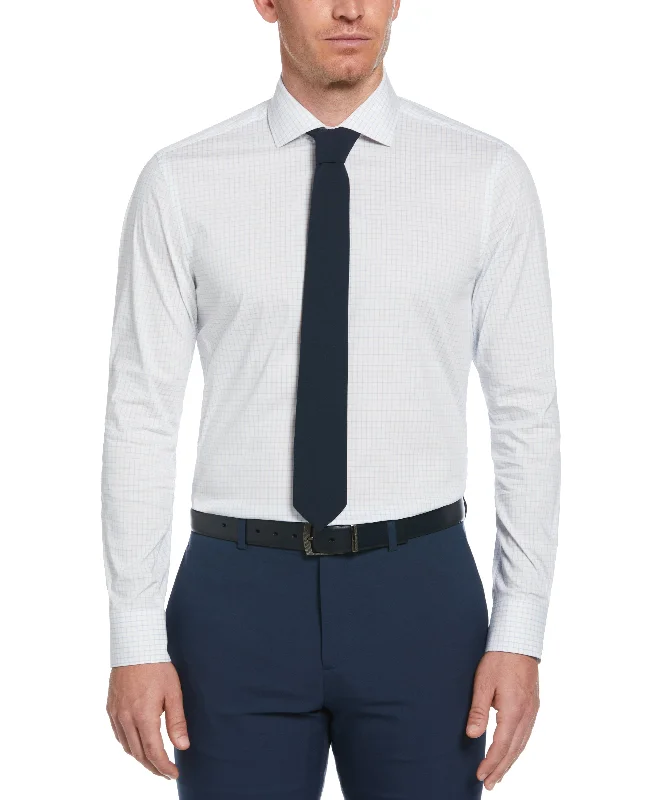 Slim Fit Check Print Dress Shirt Monochromatic All