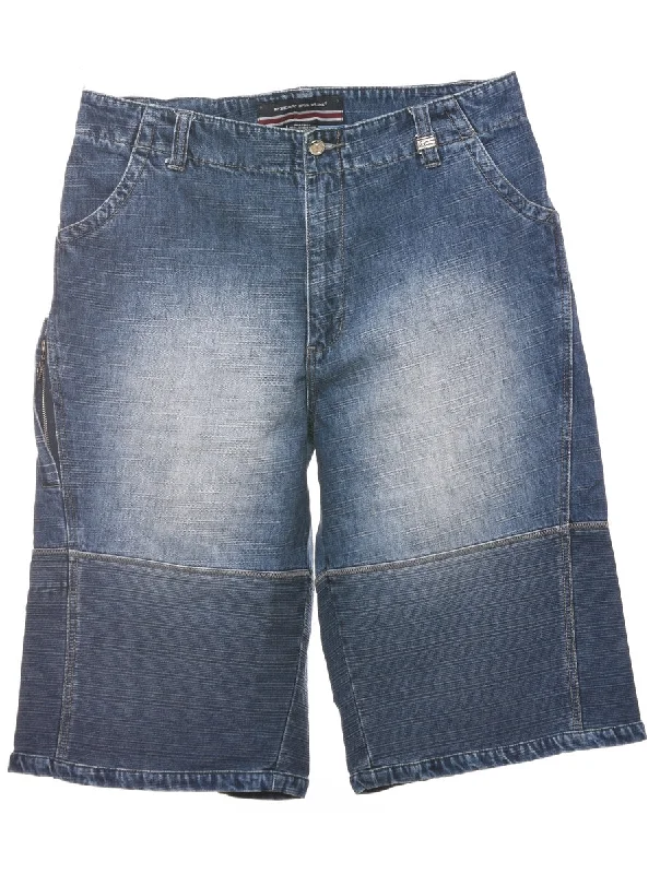 Stone Wash Y2K Denim Shorts - W34 L15 Sporty Men's Athleisure 