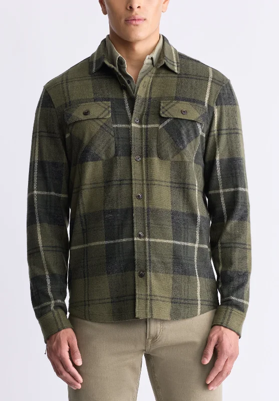 Samme Men's Plaid Blanket Shirt, Fern Green - BM24461 Practical Men's Multi