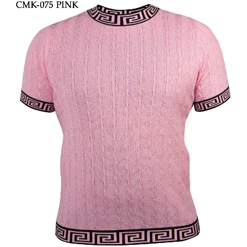 PRESTIGE PINK CREW NECK KNIT SHIRT Earthy Men's Hemp