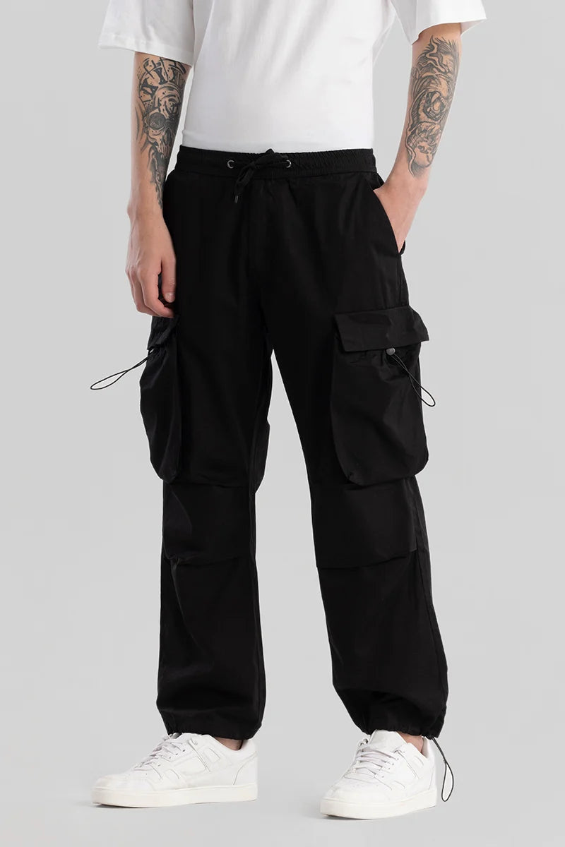 Pockethive Black Parachute Pants Refined Men's Hand