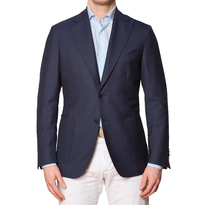 SARTORIA PARTENOPEA Blue Peak Lapel Jacket EU 50 NEW US 40 Current Model Traditional Men's Country