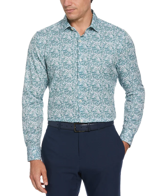 Slim Fit Total Stretch Floral Print Shirt Modern Men's Geometric