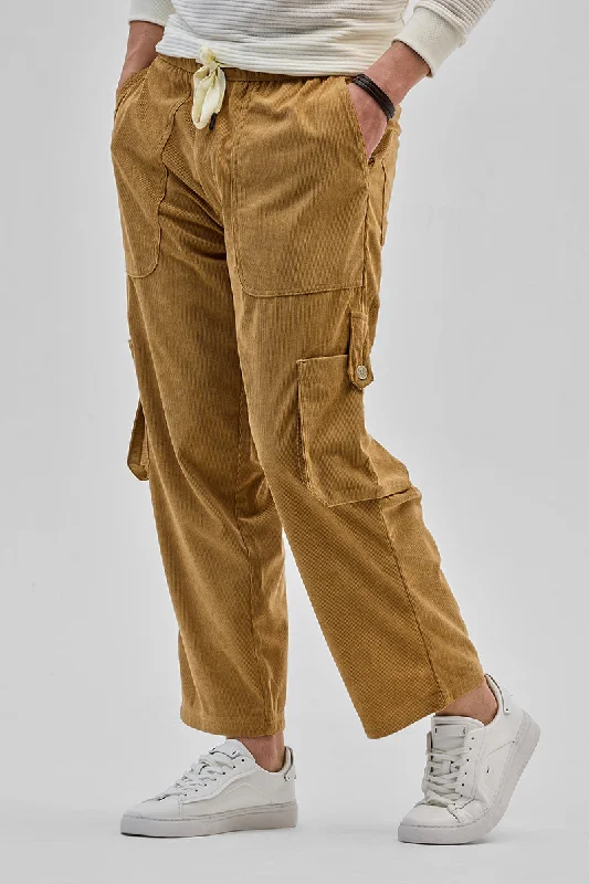 Light Brown Baggy Fit Cargo Pants Classic Men's Pin